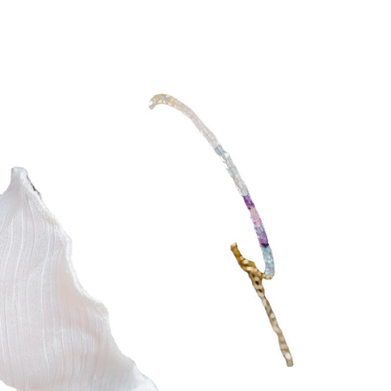 Rainbow Fluorite Dainty Bracelet | Ultra-Fine 2mm Pastel Crystal Jewelry