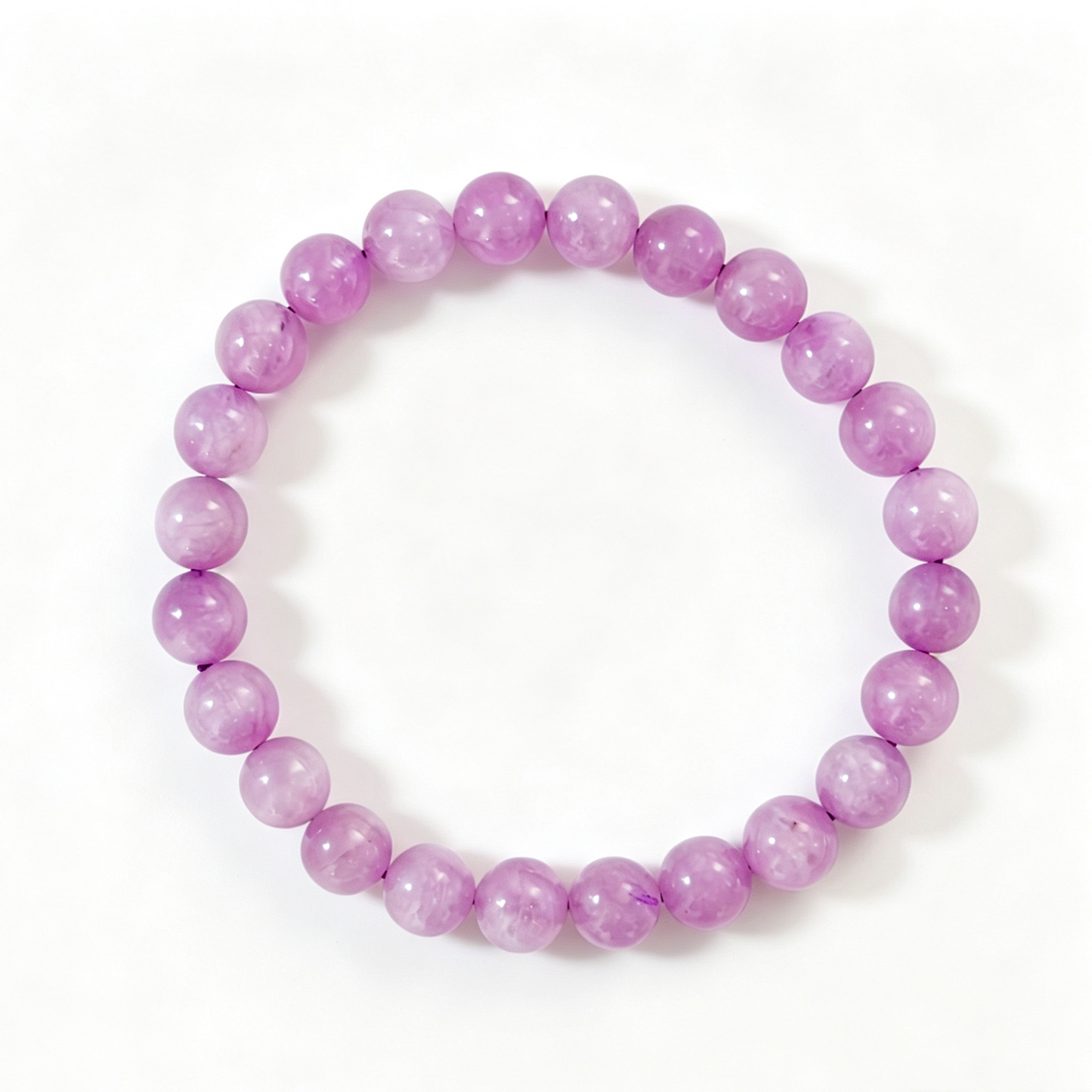 Natural Kunzite Crystal Bracelet | Ice Grade with Cat's Eye Effect