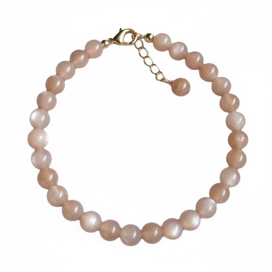 Natural Sunstone Bracelet - White Background