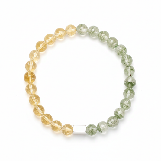 Citrine Green Phantom Bracelet - White Background